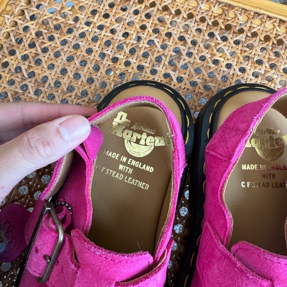 Dr. Martens Pink JORGE MADE IN ENGLAND SUEDE SLINGBACK MULES - Picture 7 of 11